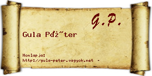 Gula Péter névjegykártya